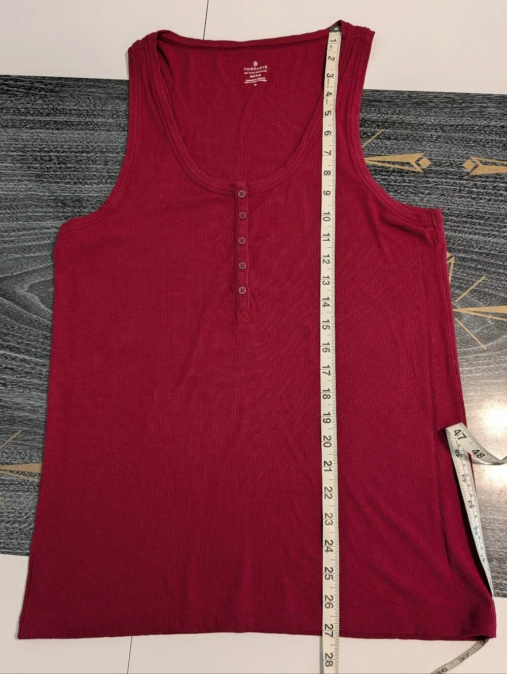 ThirdLove Lounge Ribbed Tank in Red XL
